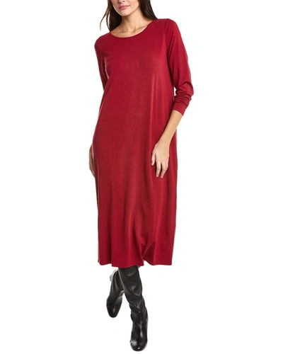 Shop Eileen Fisher Jewel Neck Slim T-shirt Dress In Red