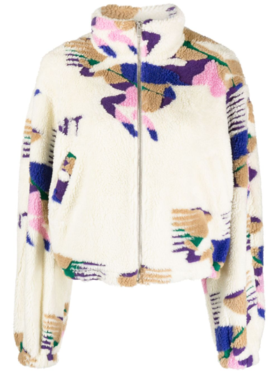 Shop Marant Etoile Neutral Mackensy Fleece Jacket - Women's - Polyester/acrylic/cotton In Neutrals