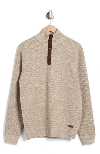 Buffalo Jeans Weebery Quarter Button Pullover In Jute Mix