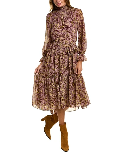 Shop Cinq À Sept Amari Midi Dress In Brown