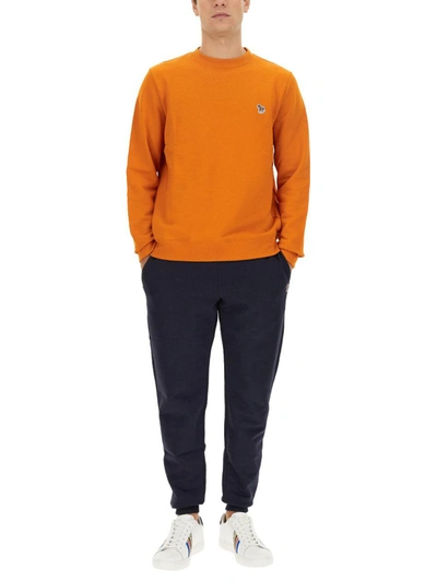Shop Ps By Paul Smith Ps Paul Smith Sweatshirt With Zebra Patch In Orange