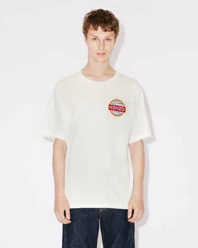 Shop Kenzo T-shirt Oversize ' Travel' Homme Blanc Casse