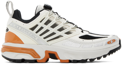 Shop Salomon Off-white Acs Pro Sneakers In Vanilla/lunarrock/to