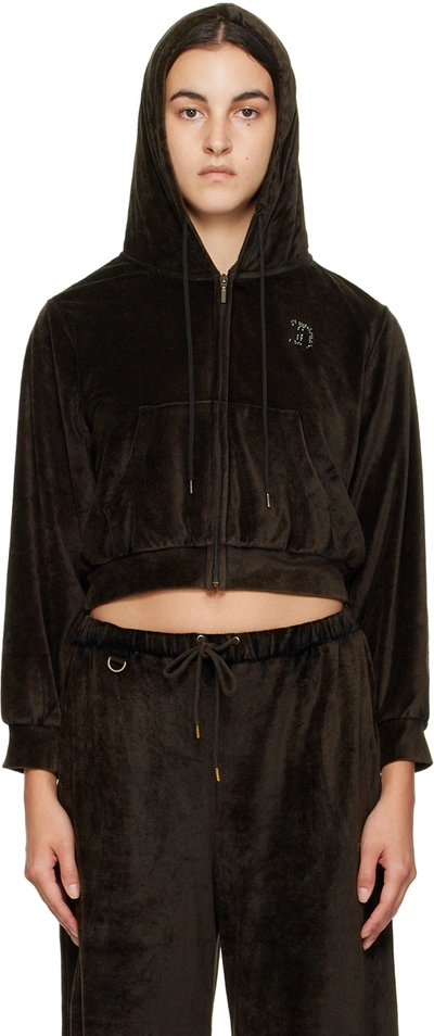 Shop Doublet Brown Crystal-cut Jacket In Black