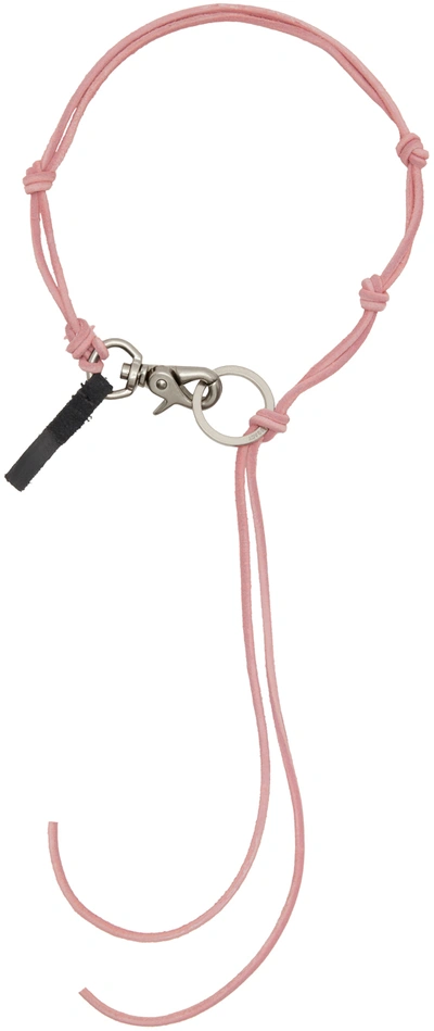 Shop Our Legacy Pink Ladon Necklace In Pink Leather