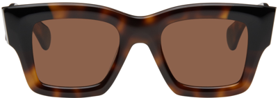 Shop Jacquemus Tortoiseshell Le Raphia 'les Lunettes Baci' Sunglasses In 080 Multi-brown