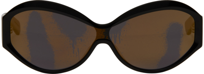 Shop A Better Feeling Black Katsu Edition Kat01 Sunglasses In Black/yellow Wide Sm