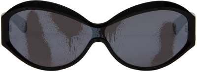 Shop A Better Feeling Black Katsu Edition Kat01 Sunglasses In Black/silver Wide Sm
