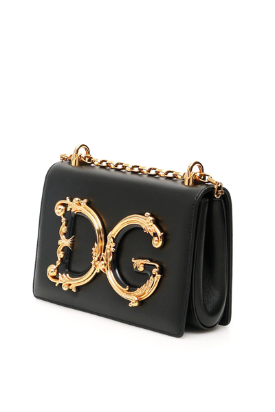 Shop Dolce & Gabbana Nappa Leather Dg Girls Bag In Black