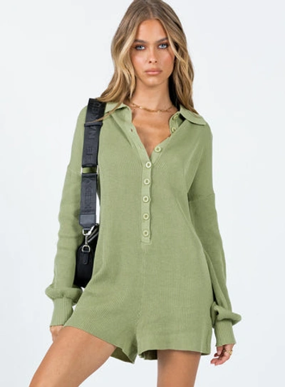 Shop Princess Polly Sofie Romper In Green