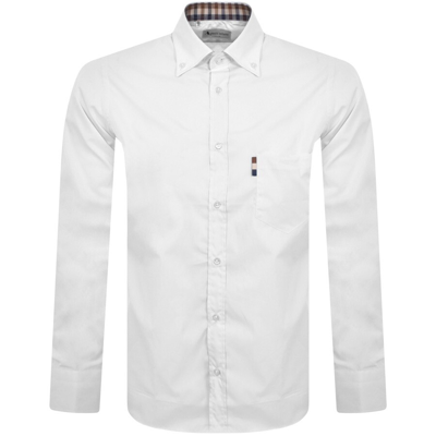 Shop Aquascutum London Long Sleeve Shirt White