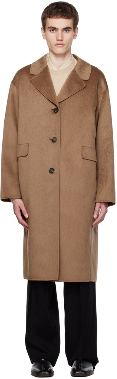 Shop Max Mara Beige James Coat In 003 Camel