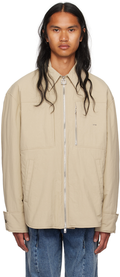 Shop Wooyoungmi Beige Crinkled Jacket In Beige 960e