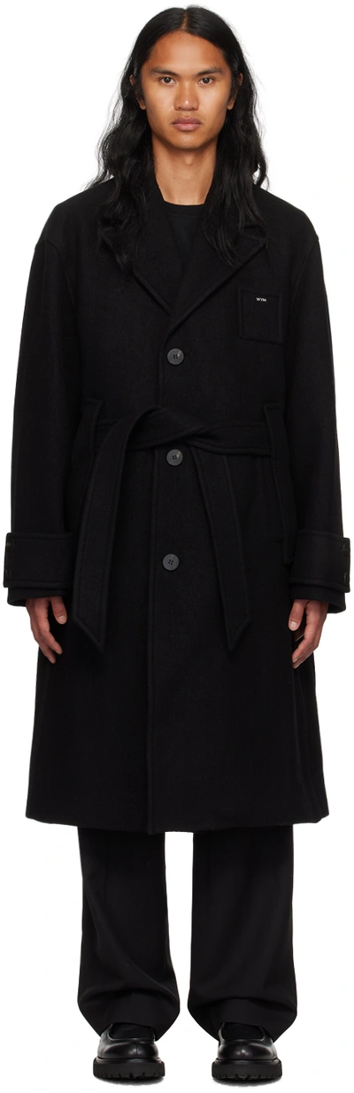 Shop Wooyoungmi Black Belted Coat In Black 905b