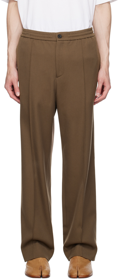 Shop Solid Homme Beige Pinched Seams Trousers In 707d Mud