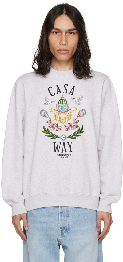 Shop Casablanca Gray 'casa Way' Sweatshirt
