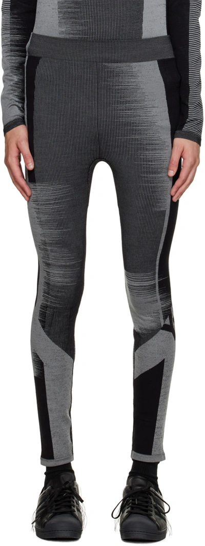 Shop Y-3 Black & Gray Engineered Sweatpants In Black/vista Grey