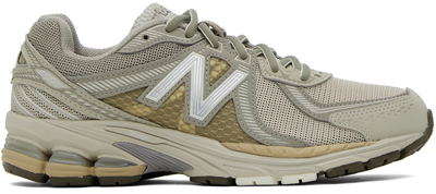Shop New Balance Taupe 860v2 Sneakers In Silver/olive
