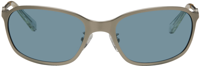 A Better Feeling Silver Paxis Sunglasses In Steel/cloud Blue