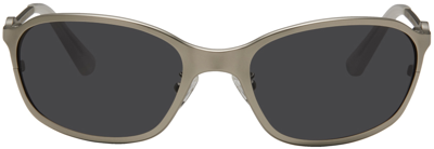 Shop A Better Feeling Silver Paxis Sunglasses In Matte Steel/black
