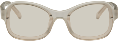 Shop A Better Feeling Off-white Iris Sunglasses In Matte Glacial/amber
