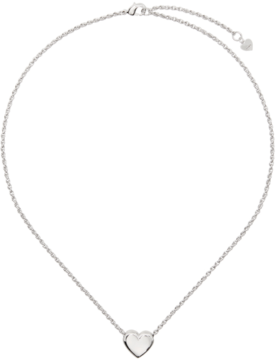 Shop Numbering Silver Puffy Heart Necklace