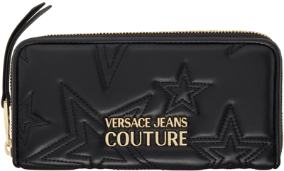 Shop Versace Jeans Couture Black Quilted Wallet In E899 Black