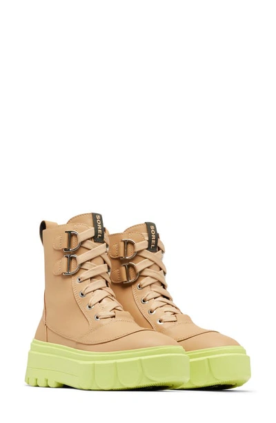 Shop Sorel Caribou X Waterproof Leather Lace-up Boot In Canoe/ Tippet