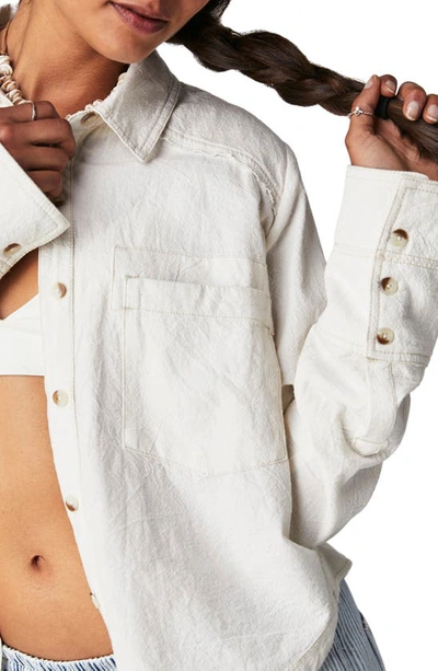 Shop Free People Classic Button-up Shirt In Ivory Combo