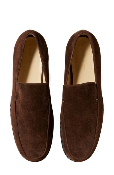 Shop Khaite Alessio Suede Loafer In Coffee