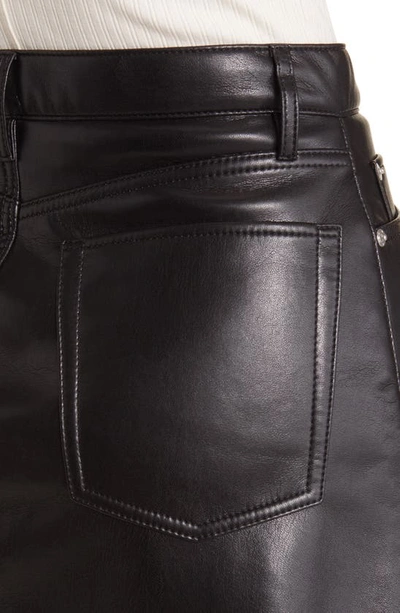 Shop Frame Le High & Tight Recycled Leather Blend Skirt In Noir