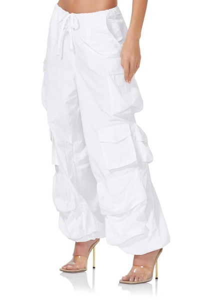 Shop Afrm Etienne Parachute Cargo Pants In Bright White