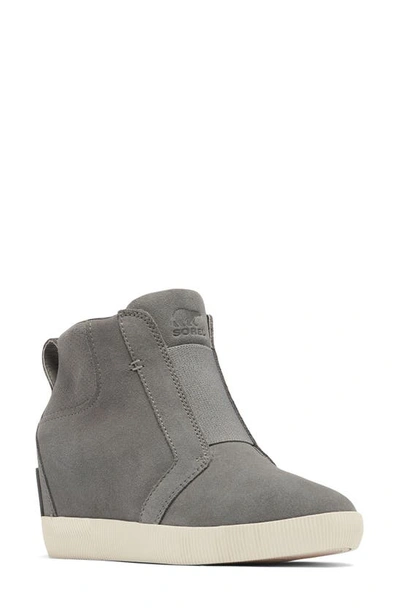 Shop Sorel Out N About Wedge Bootie In Quarry/ Sea Salt