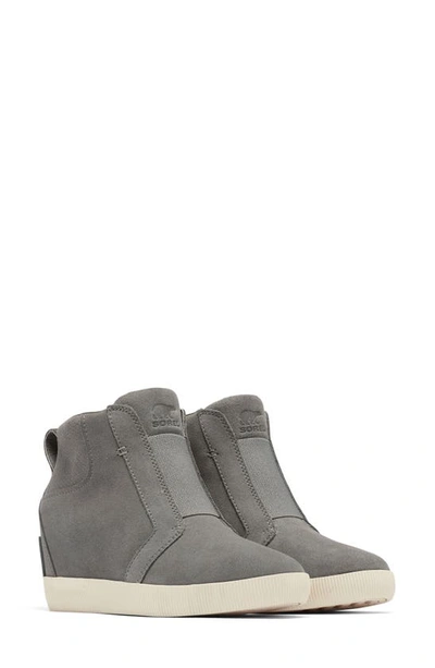 Shop Sorel Out N About Wedge Bootie In Quarry/ Sea Salt