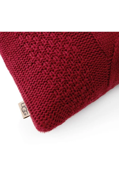 Shop Ugg Erie Cable Knit Accent Pillow In Dark Cherry