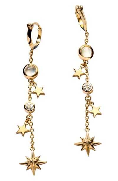 Shop Awe Inspired Heavenly Sparkle Drop Earrings In Gold Vermeil