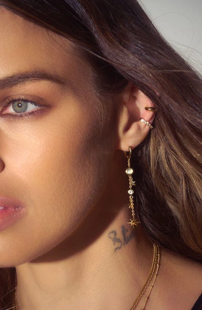 Awe Inspired Heavenly Sparkle Drop Earrings In Gold Vermeil