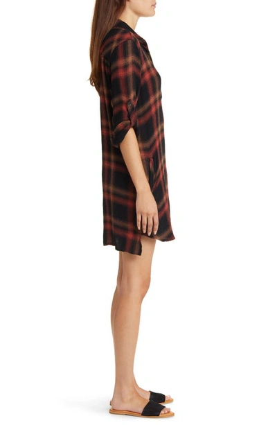 Bella Dahl Plaid Shirtdress In Golden Rust Plaid