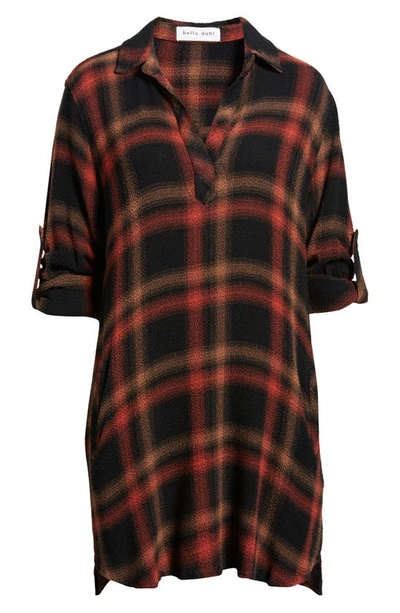 Bella Dahl Plaid Shirtdress In Golden Rust Plaid