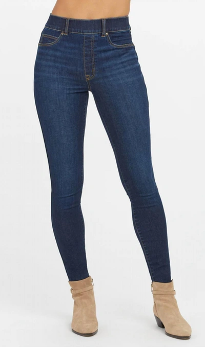 Shop Spanx Ankle Skinny Jeans In Midnight Shade In Blue