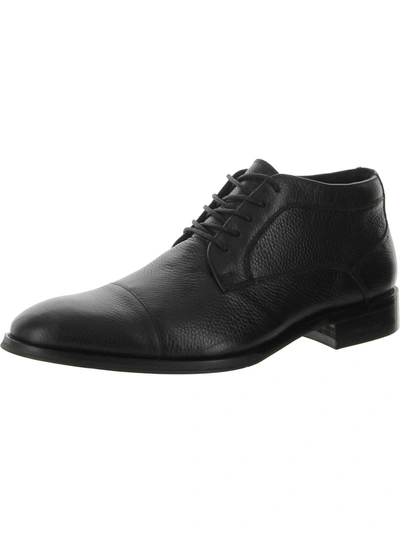 Shop Kenneth Cole New York Tully Mens Leather Comfort Ankle Boots In Black