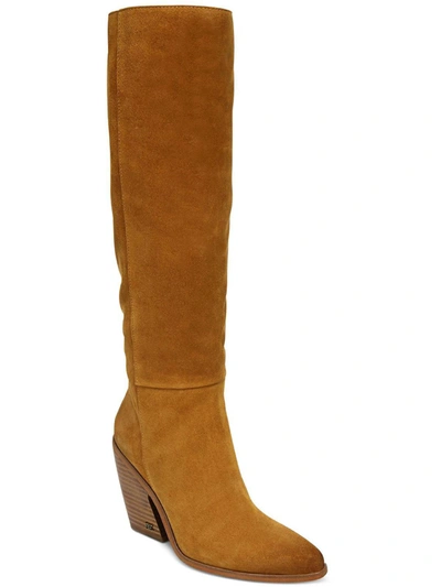 Shop Sam Edelman Annabel Womens Zipper Almond Toe Knee-high Boots In Brown