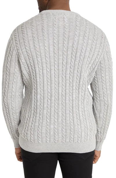 Shop Johnny Bigg Cable Stitch Sweater In Grey Marle
