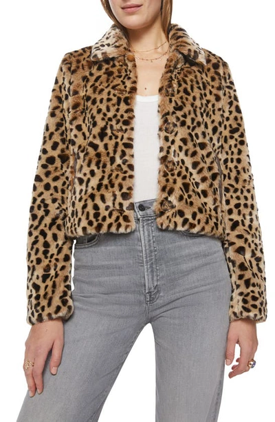 Shop Mother The Pony Keg Cheetah Print Faux Fur Jacket In Soft Spot