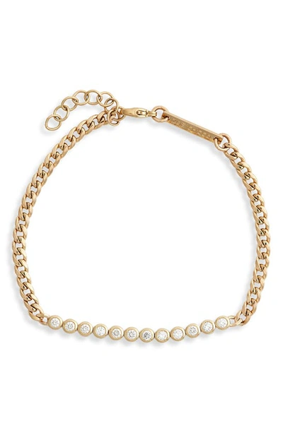 Shop Zoë Chicco 14k Gold Curb Chain Diamond Tennis Bracelet In 14k Yellow Gold