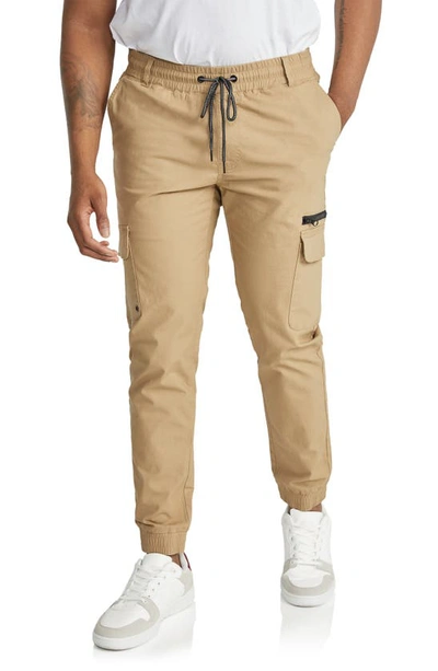 Shop Johnny Bigg Liam Stretch Cotton Ripstop Joggers In Stone