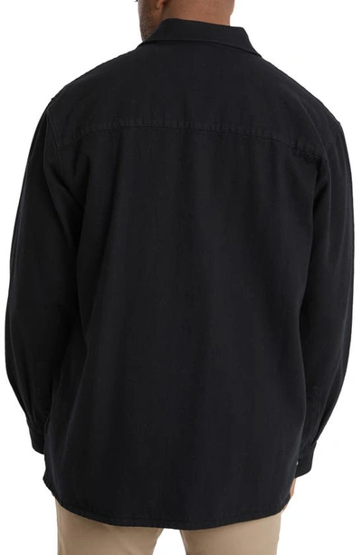 Shop Johnny Bigg Kendrick Oversize Cotton Twill Overshirt In Black