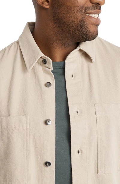 Shop Johnny Bigg Kendrick Oversize Cotton Twill Overshirt In Stone
