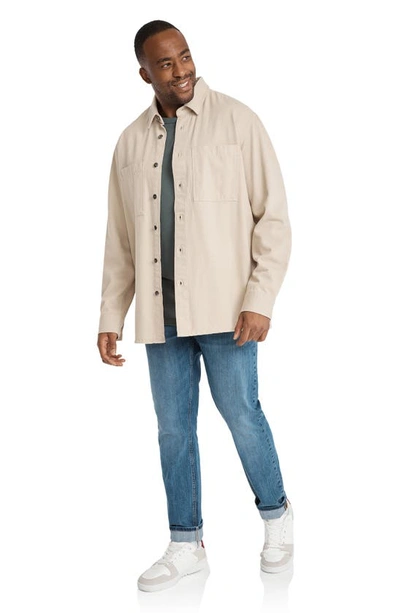 Shop Johnny Bigg Kendrick Oversize Cotton Twill Overshirt In Stone