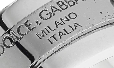 Shop Dolce & Gabbana Logo Plaque Ring In Silver